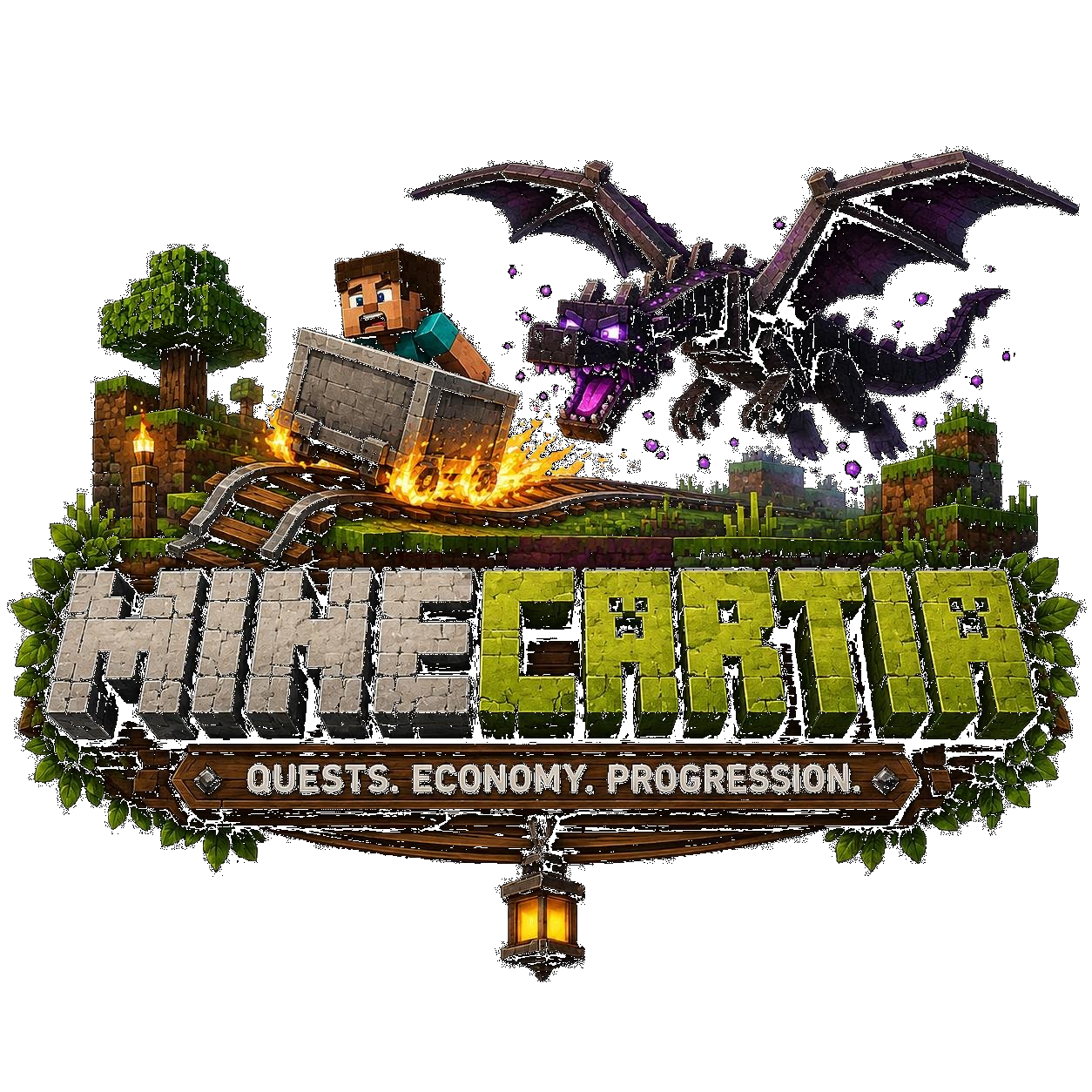 MineCartia — Quests. Economy. Progression.